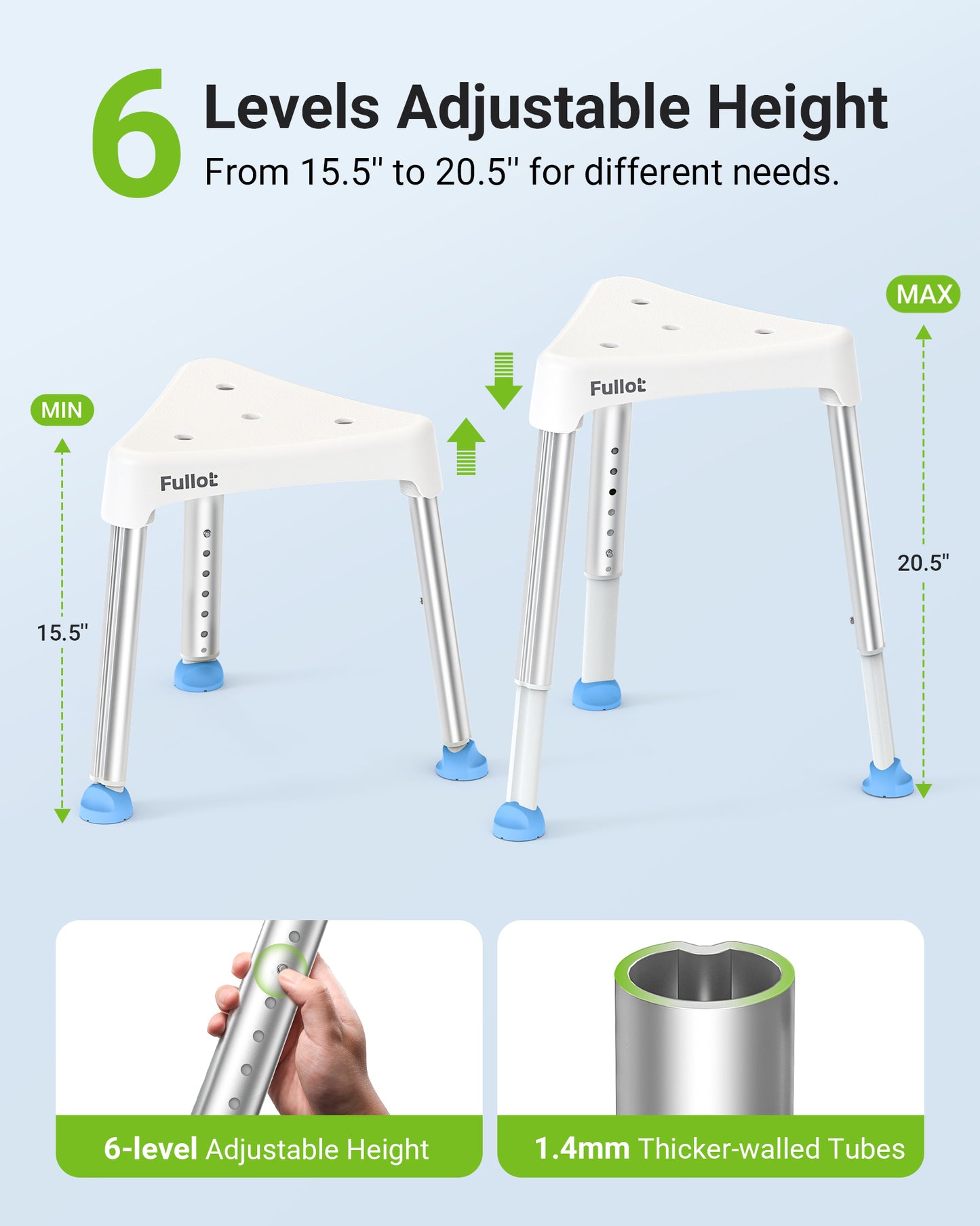 Space-Saving Triangular Shower Chair for Elderly and Disabled