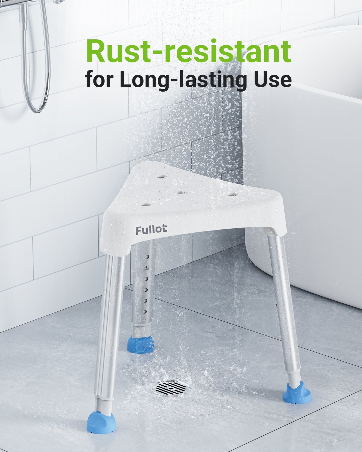 Space-Saving Triangular Shower Chair for Elderly and Disabled