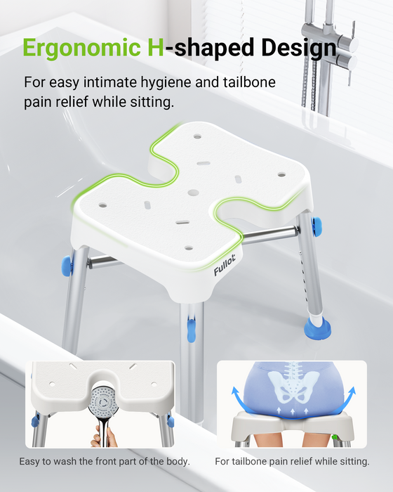 Ergonomic H-Shaped Shower Chair for Inside Shower