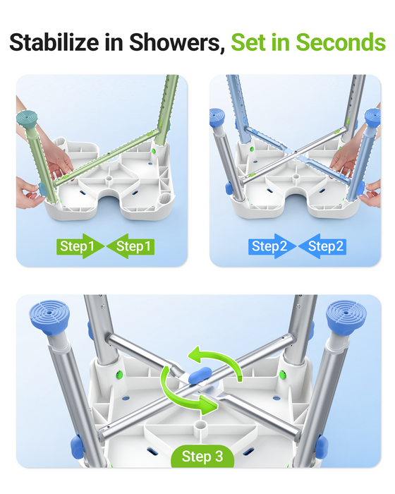 Ergonomic H-Shaped Shower Chair for Inside Shower with EVA Pad