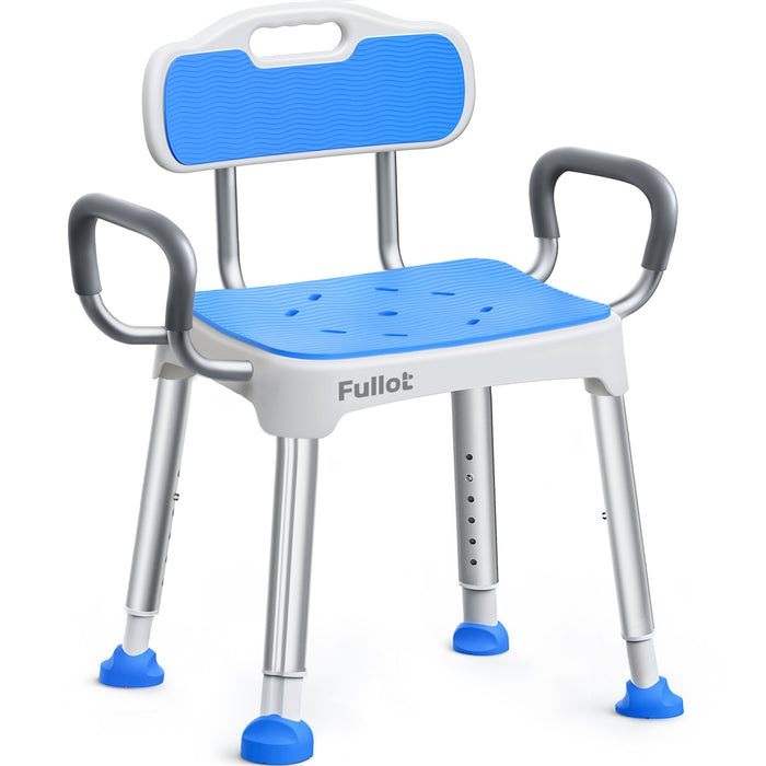 Widened Shower Chair for Inside Shower with Padded Back & Arms