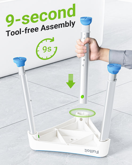 Space-Saving Triangular Shower Chair with EVA Pad, 400 lbs Weight Capacity, 9-Second Assembly