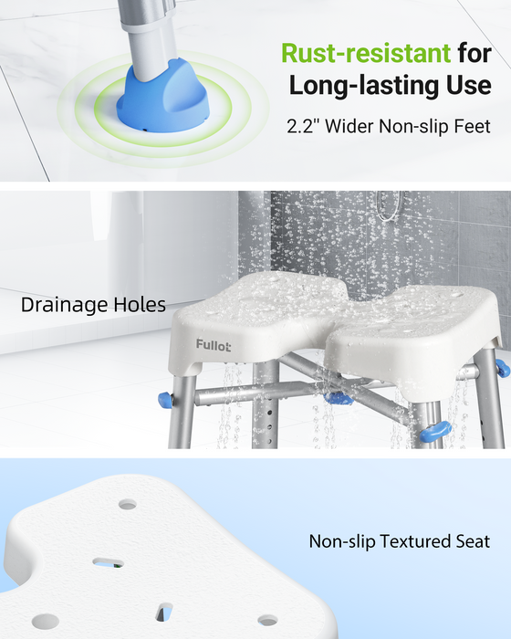 Ergonomic H-Shaped Shower Chair for Inside Shower