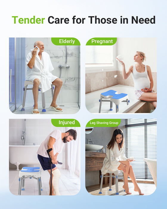 Ergonomic H-Shaped Shower Chair for Inside Shower with EVA Pad